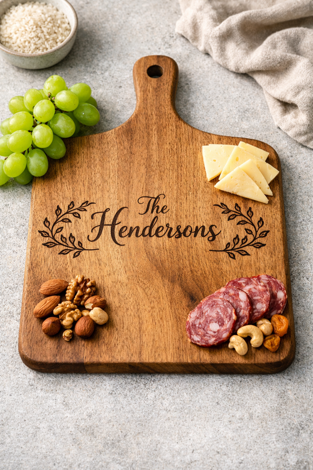 Custom Wood Burned Charcuterie Board